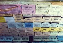 Prize horticulture certificates on the ceiling of the Bothy