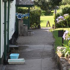 Making cyanotypes at The Gardener's Cottage. Trengwainton Garden