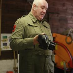 Gareth explaining about gas masks